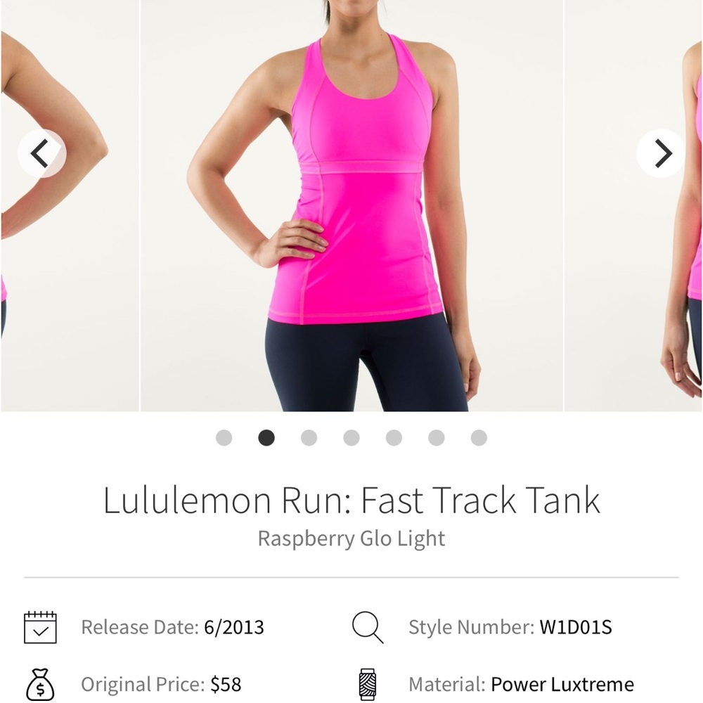 Pink Lululemon Run: Fast Track Tank